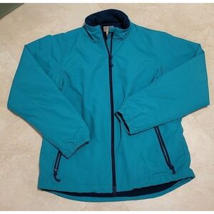 Duluth Trading Co Mens Green/Blue Nylon Fleece Lined Full Zip Jacket Sz M Medium